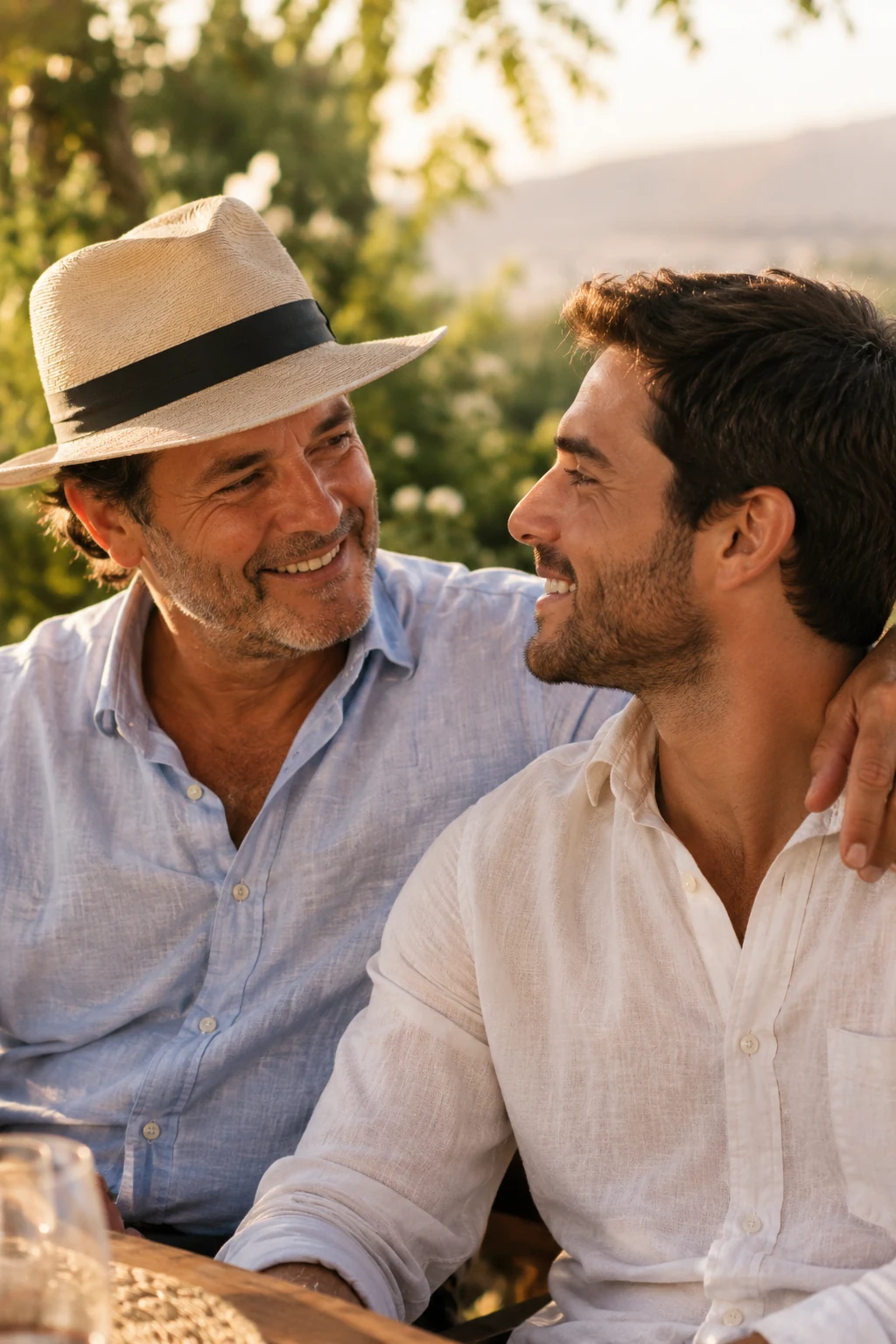 El padre de la novia comparte un momento afectuoso con el novio